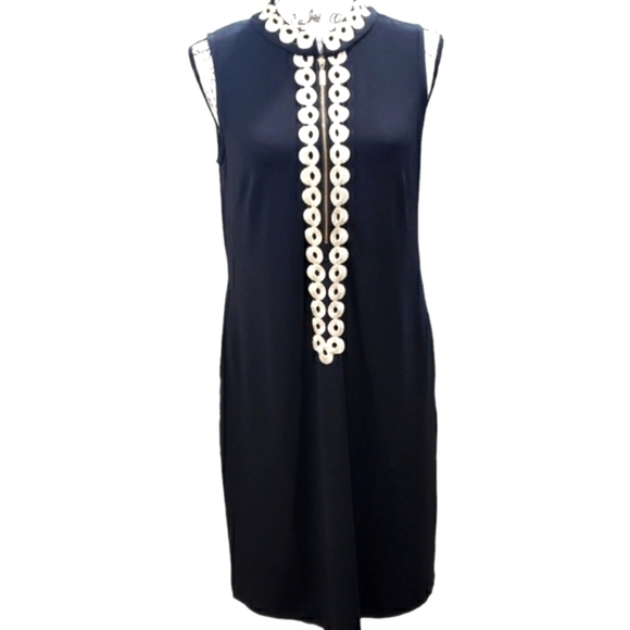 Nina Leonard Dresses & Skirts - Nina Leonard Black Sleeveless Dress W/ Gold Detailing